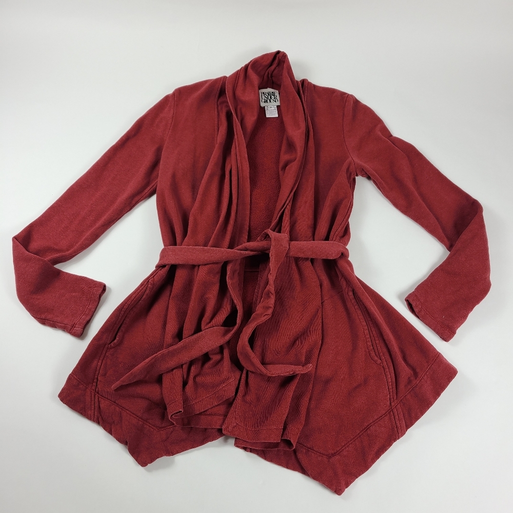 PRAIRIE UNDERGROUND Red Belted Sweashirt Sweater